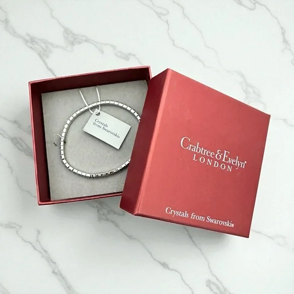 ✨ Swarovski x Crabtree & Evelyn Bracelet | Silver-Tone | BNWT - Picture 1 of 6